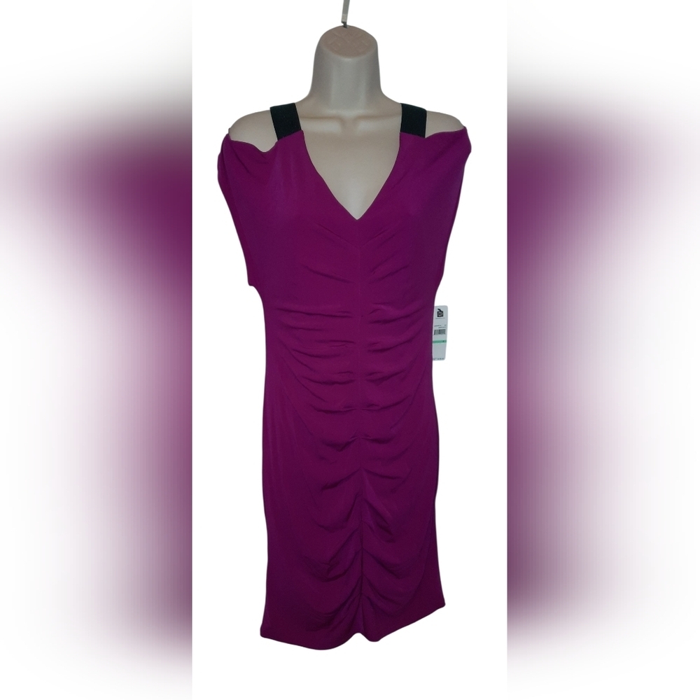 Laundry by Design One-Shoulder Ruched Plum Dress - Picture 6 of 11
